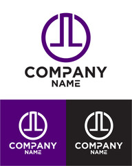 Naklejka premium Initial letter l l logo vector design template