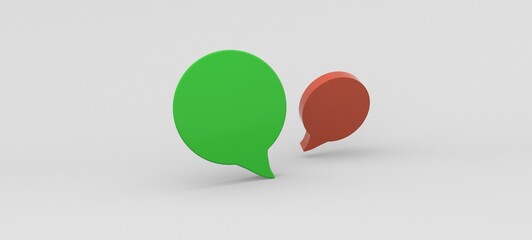 blank speech bubbles set blue shape isolated on white background.