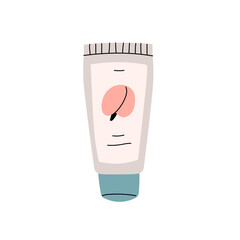 Tube with hand cream. Vector illustration in flat style