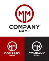 Initial letter m m logo vector design template