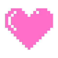 Heart-Shaped. Love Icon Symbol for Pictogram, App, Website, Logo or Graphic Design Element. Pixel Art Style Illustration. Format PNG