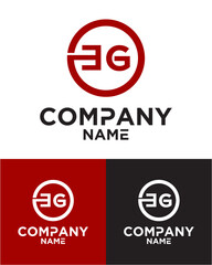 Initial letter e g logo vector design template