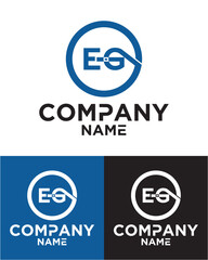 Initial letter e g logo vector design template