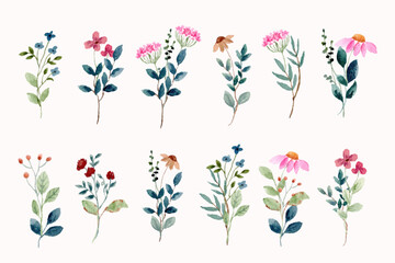 floral garden bouquet watercolor collection © wulano