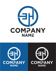 Initial letter e h logo vector design template