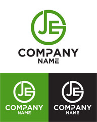 Initial letter j e logo vector design template