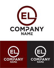 Initial letter e l logo vector design template