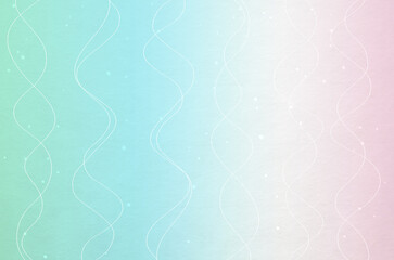 Japanese paper texture background with pastel color gradation and line wavy pattern. 