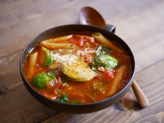 ペンネ入りトマトスープ