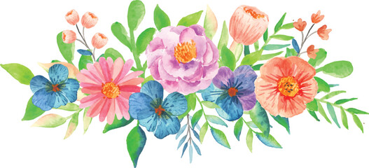 watercolor floral vector design bouquet