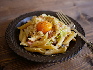 春キャベツのクリームペンネ