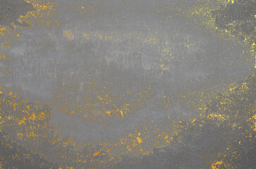 Dark Japanese paper with grunge gold splattering. Gray Japanese 