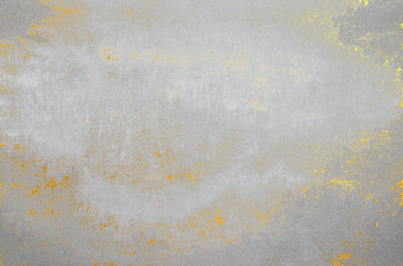 Japanese paper with grunge gold splattering. Gray Japanese "Washi" paper texture background with gold glistering pattern.