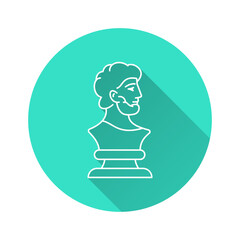 Sculpture icon with long shadow for graphic and web design.