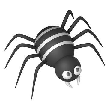 Halloween black spider isolated