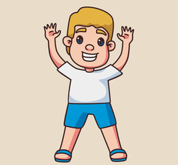 little children boy greeting cartoon