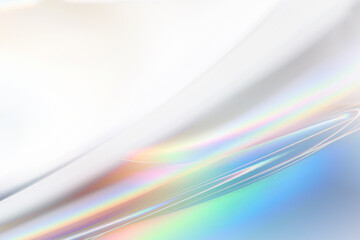白く透明感の美しい虹色のメタリックなクールなガラス質感のアブストラクト