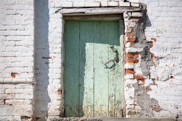 Old wooden door in the house.