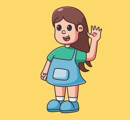 little children girl greeting cartoon