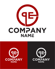Initial letter q e logo vector design template