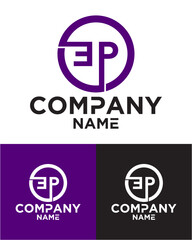 Obraz premium Initial letter e p logo vector design template