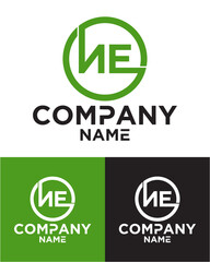 Initial letter n e logo vector design template
