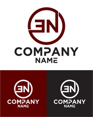 Initial letter e n logo vector design template