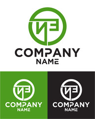 Initial letter n e logo vector design template
