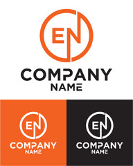 Initial letter e n logo vector design template