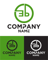 Initial letter e b logo vector design template