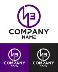Initial letter n e logo vector design template