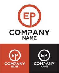 Initial letter e p logo vector design template