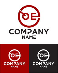 Initial letter q e logo vector design template