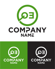 Initial letter q e logo vector design template
