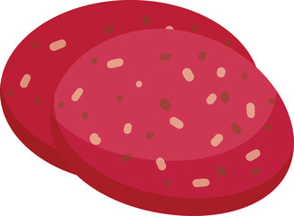 Sliced sausage icon cartoon vector. Bun meat. Beef food