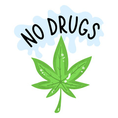 A weed plant flat sticker icon