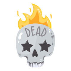 An icon of skull flat vector 