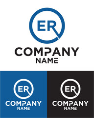 Initial letter e r logo vector design template