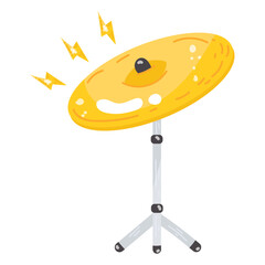 A drum plate flat sticker icon