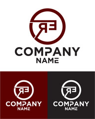 Fototapeta na wymiar Initial letter r e logo vector design template