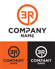 Initial letter e r logo vector design template