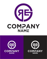 Initial letter r e logo vector design template