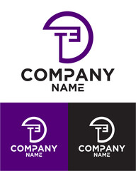 Initial letter t e logo vector design template