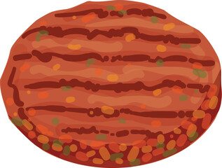 Burger meat icon cartoon vector. Big bread. Beef food