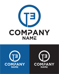Initial letter t e logo vector design template