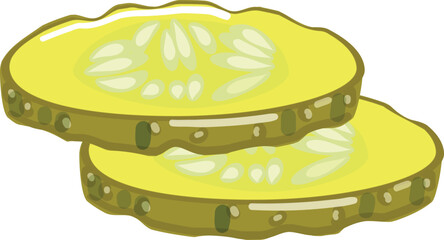 Salted cucumber icon cartoon vector. Meat food. Bread burger