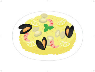 シーフードパエリア