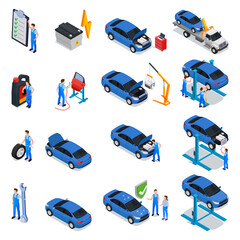 Fototapeta Car Service Isometric Set obraz