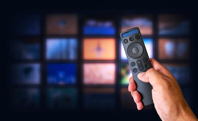 tv remote control in hand