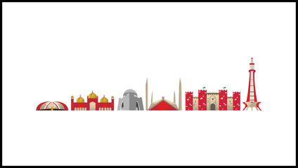 Landmarks Of Pakistan vector Illustration